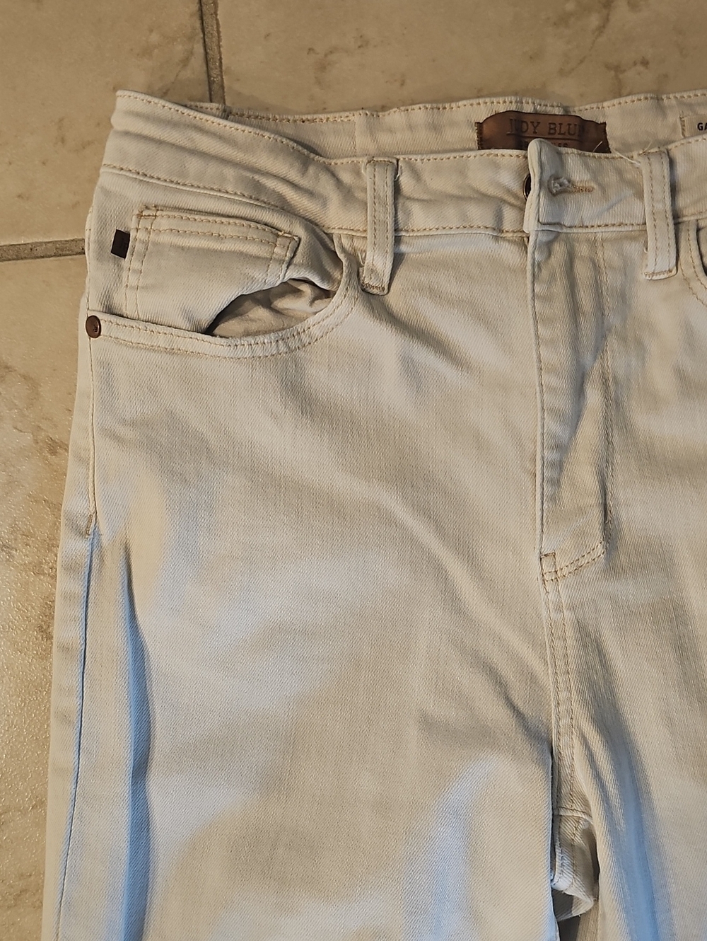 Judy Blue Cream High-Waist Garment Dyed Jeans - Picture 3 of 12